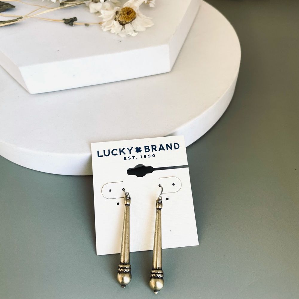 Lucky Brand Antique Gold Drop Earrings - Picture 2 of 2